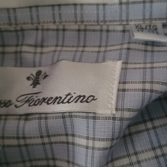 Rosso Fiorentino Plaid dress Shirt  Men's Size17- 17 1/2 - Picture 5 of 6